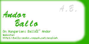 andor ballo business card